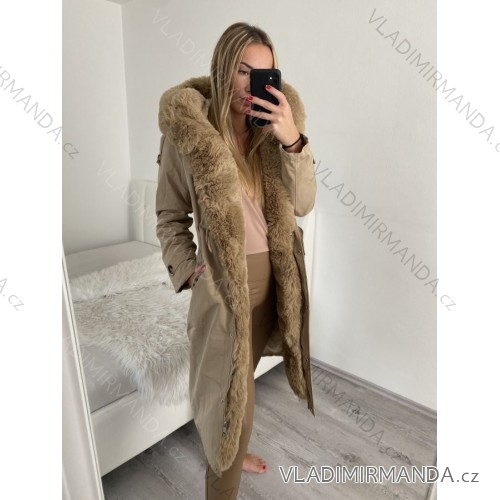 Coat winter park with fur women (sml-xl) MISSFOFO FASHION ITALY IM917S-100 S Brown light