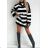 Women's Knitted Dress/Sweater Extended Long Sleeve (S/M ONE SIZE) ITALIAN FASHION IMM22MY21183