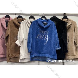 Long Sleeve Hooded Long Sleeve Women's Plus Size (XL/2XL ONE SIZE) ITALIAN FASHION IMC22587