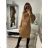 Women's Long Sleeve Turtleneck Knitted Dress (S/M ONE SIZE) ITALIAN FASHION IMWAA223600 S/M Brown