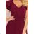 310-5 LIDIA long dress with a neckline and frills - burgundy color