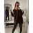 Women's Long Sleeve Sweater (S / M ONE SIZE) ITALIAN FASHION IMM219072 S/M black