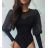 Women's Elegant Long Sleeve Bodysuit (S/M ONE SIZE) ITALIAN FASHION IMWDD223940