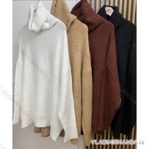 Women's Long Sleeve Oversized Turtleneck Sweater (S/M/L ONE SIZE) ITALIAN FASHION IMLLR225000