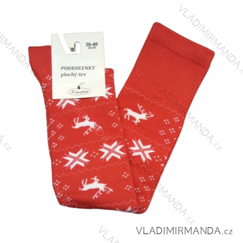 Knee socks with bow women (one size) ZAKOLANOWKI MILENA DPP20010 red