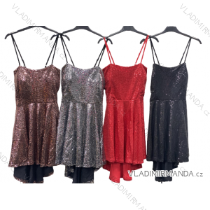 Women's Elegant Sparkly Strapless Dress (S/M ONE SIZE) ITALIAN FASHION IMC22920