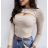 Women's Stand Collar Long Sleeve Knitted Sweater (S/M ONE SIZE) ITALIAN FASHION IMPLI228596