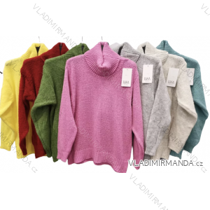 Women's Stand Collar Long Sleeve Knitted Sweater (S/M ONE SIZE) ITALIAN FASHION IMPLI228596