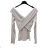 Women's Stand Collar Long Sleeve Knitted Sweater (S/M ONE SIZE) ITALIAN FASHION IMPLI228596