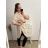Extended Shirt/Shirt Dress With Belt Long Sleeve Women's Plus Size (XL/2XL ONE SIZE) ITALIAN FASHION IMPBB222713DS