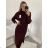 Women's Long Sleeve Turtleneck Knitted Dress (S/M/L/XL ONE SIZE) ITALIAN FASHION IMWA224000