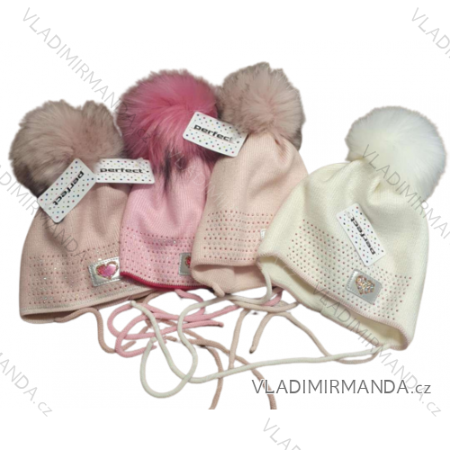 cap with pompom winter infant baby girl (ONE SIZE) PERFECT POLISH FASHION PV920306