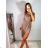 Women's Elegant Glitter Long Sleeve Dress (S/M ONE SIZE) ITALIAN FASHION IMWB22349