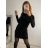 Women's Long Knitted Turtleneck Short Sleeve Dress (S/M ONE SIZE) ITALIAN FASHION IMM22FD51751