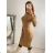 Women's Long Sleeve Turtleneck Knit Dress (S/M ONE SIZE) ITALIAN FASHION IMM22J51753