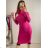 Women's Long Sleeve Turtleneck Knit Dress (S/M ONE SIZE) ITALIAN FASHION IMM22J51753