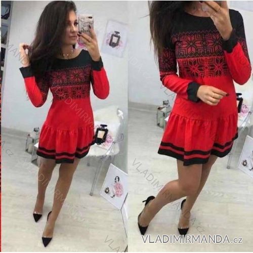 Women's Long Sleeve Christmas Dress (S/M ONE SIZE) ITALIAN FASHION IMWY224021