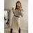 Women's Belted Long Sleeve Knitted Dress (S/M ONE SIZE) ITALIAN FASHION IMWA223040