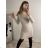 Women's Cashmere Long Sleeve Turtleneck Knit Dress (S/M ONE SIZE) EBELIEVE MA722S-3120/DU2 L/XL Old Pink