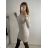 Women's Cashmere Long Sleeve Turtleneck Knit Dress (S/M ONE SIZE) EBELIEVE MA722S-3120/DU2 L/XL Old Pink