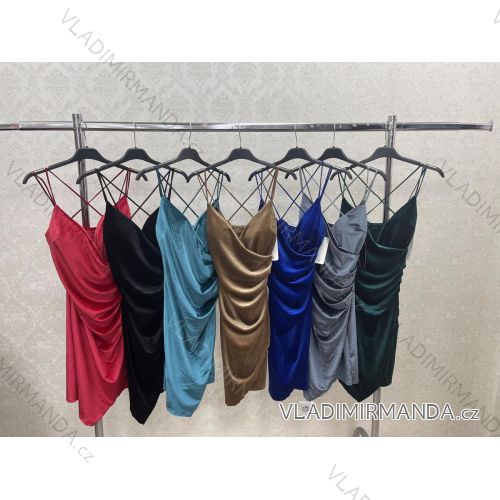 Women's Strapless Velvet Dress (S/M ONE SIZE) ITALIAN FASHION IMWKK224053