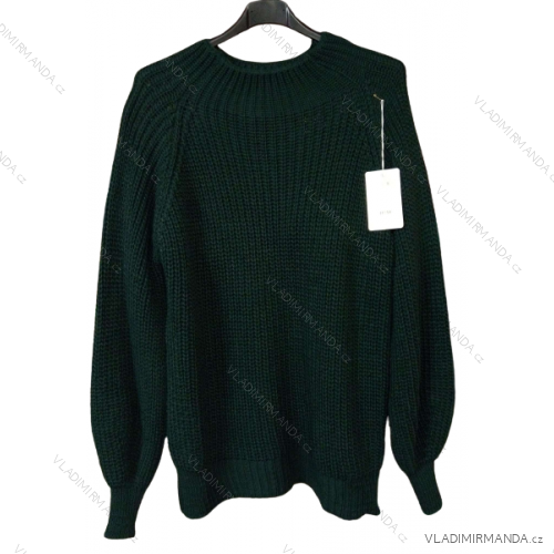 Women's Long Sleeve Sweater (S / M ONE SIZE) ITALIAN FASHION IMM219072 dark green S/M