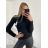 Women's Warm Knitted Turtleneck Long Sleeve Sweater (S/M ONE SIZE) ITALIAN FASHION IMM22FD1001 S/M white