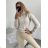 Women's Warm Knitted Turtleneck Long Sleeve Sweater (S/M ONE SIZE) ITALIAN FASHION IMM22FD1001 S/M white