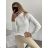 Women's Warm Knitted Turtleneck Long Sleeve Sweater (S/M ONE SIZE) ITALIAN FASHION IMM22FD1001 S/M white