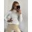 Women's Warm Knitted Turtleneck Long Sleeve Sweater (S/M ONE SIZE) ITALIAN FASHION IMM22FD1001 S/M white