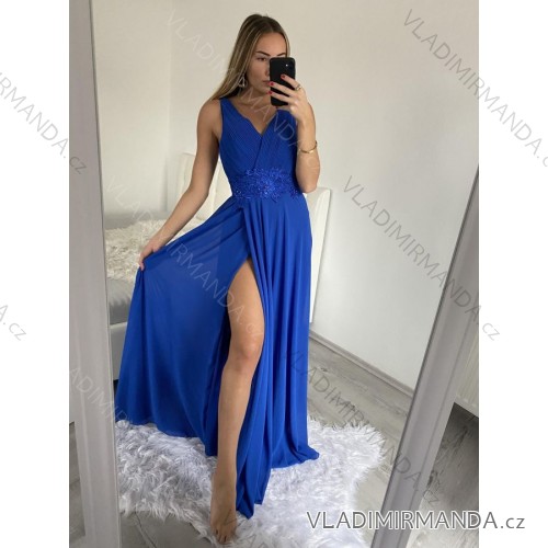 Šaty letní na ramínka dámské (S/M ONE SIZE) ITALSKÁ MÓDA IMPBB22B21841 S/M Royal blue