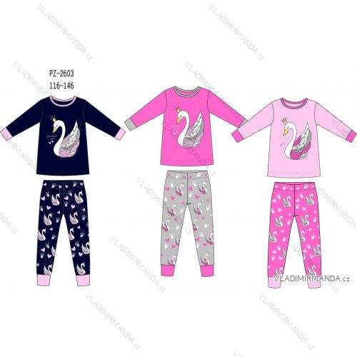 Long-sleeved pajamas for children, teenagers, girls (116-146) SEASON SEZ22PZ-2603