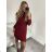 Women's Plus Size Knitted Turtleneck Long Sleeve Dress (L/XL/2XL ONE SIZE) ITALIAN FASHION IM4221085 red L / XL