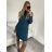 Women's Plus Size Knitted Turtleneck Long Sleeve Dress (L/XL/2XL ONE SIZE) ITALIAN FASHION IM4221085 red L / XL