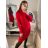 Women's Plus Size Knitted Turtleneck Long Sleeve Dress (L/XL/2XL ONE SIZE) ITALIAN FASHION IM4221085 red L / XL