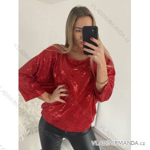 Women's Elegant Sparkly Sequin Long Sleeve Tunic (S/M ONE SIZE) ITALIAN FASHION IMM22EL1652