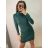 Women's Long Knitted Turtleneck Short Sleeve Dress (S/M ONE SIZE) ITALIAN FASHION IMM22FD51751