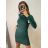 Women's Long Knitted Turtleneck Short Sleeve Dress (S/M ONE SIZE) ITALIAN FASHION IMM22FD51751