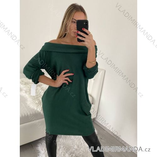 Women's warm classic carmen long sleeve dress (S/M ONE SIZE) ITALIAN FASHION IM322297