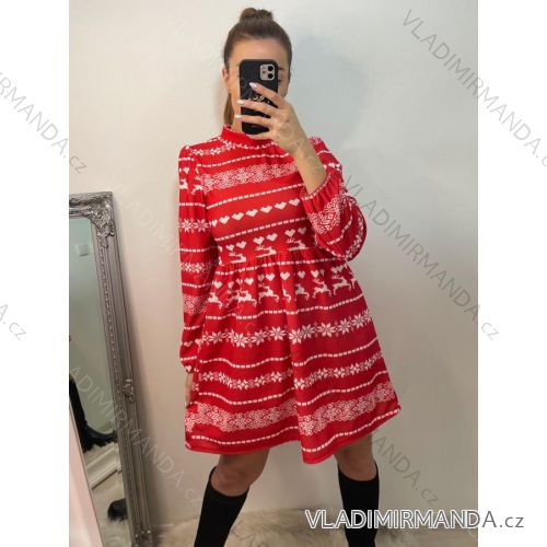 Elegant Velvet Dress Long Sleeve Women (S / M ONE SIZE) ITALIAN FASHION IMWY216558