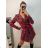 Šaty elegantní košilové dlouhý rukáv dámské (S/M ONE SIZE) ITALSKÁ MÓDA IMWKK223994