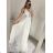 Šaty elegantní svatební společenské dlouhé na ramínka dámské (M/L-L/XL ONE SIZE) ITALSKá MóDA IMM22PL60032 S/M white