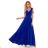 405-2 ELENA Long dress with a neckline and ties on the shoulders - blue