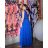 Women's Plus Size (42-46) Long Elegant Party Sleeveless Dress POLISH FASHION PMLBC23265-13 Royal blue 44