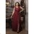 Women's Plus Size (42-46) Long Elegant Party Sleeveless Dress POLISH FASHION PMLBC23265-10 Wine 46