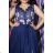 Women's Plus Size (42-46) Long Elegant Party Sleeveless Dress POLISH FASHION PMLBC23265-11 <p>blue</p> 44