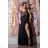 Women's Plus Size (42-46) Long Elegant Party Sleeveless Dress POLISH FASHION PMLBC23265-16 black 42