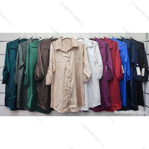 Women's Long Sleeve Extended Shirt (S/M ONE SIZE) ITALIAN FASHION IMWP23019