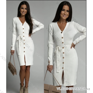 Women's Elegant Knitted Long Sleeve Dress (S/M ONE SIZE) ITALIAN FASHION IMPOC237189