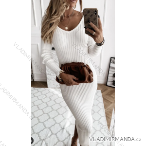 Women's Elegant Knitted Long Sleeve Dress (S/M ONE SIZE) ITALIAN FASHION IMPOC237082